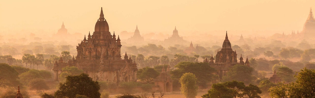 Foggy morning around Bagan.